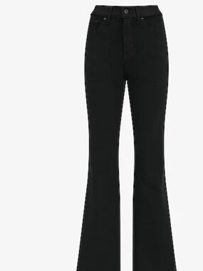 Express  Stay Black High-Rise Flare Jeans